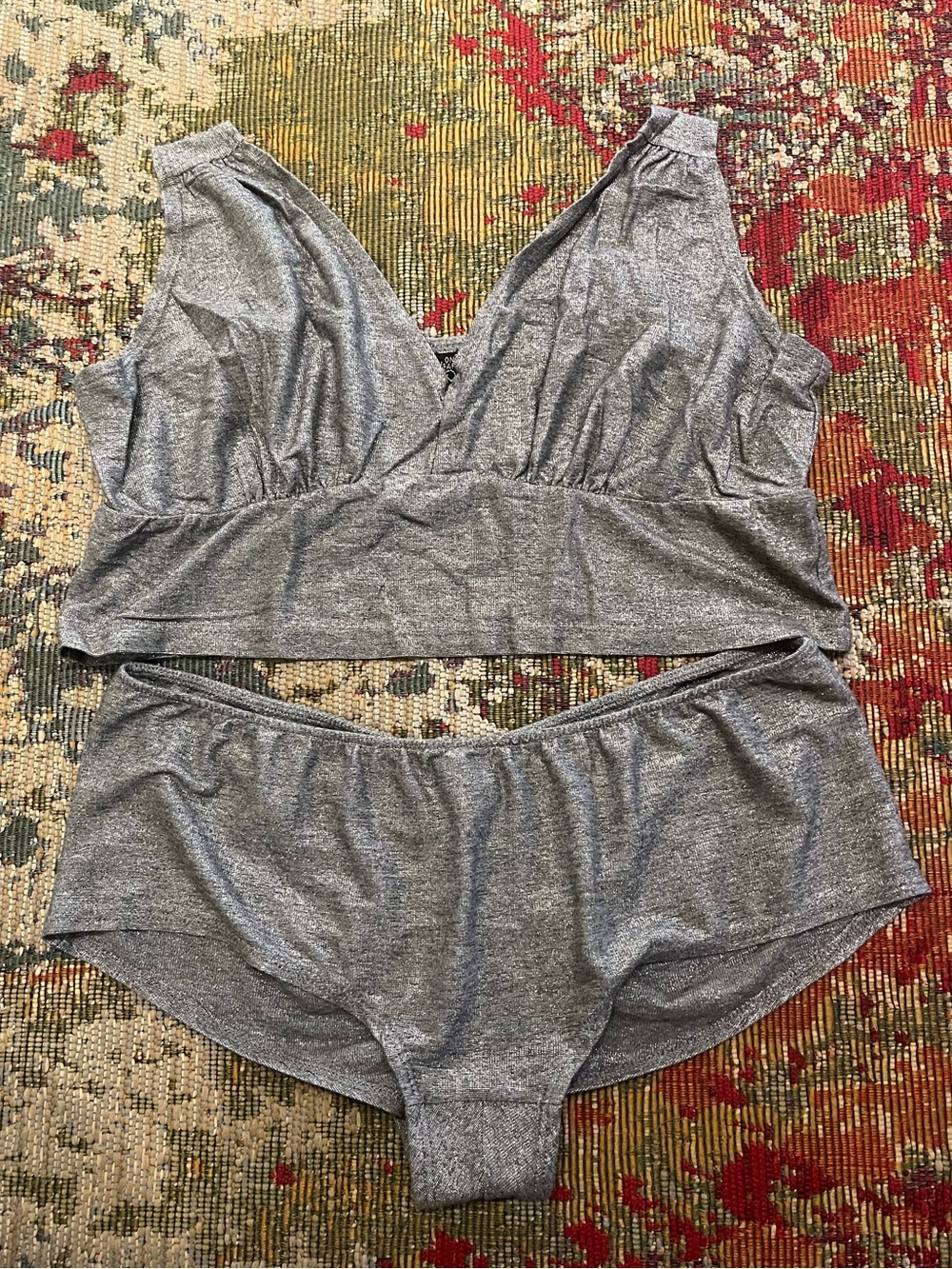 EUC Silver Bra Set